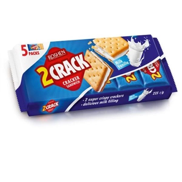 ROSHEN 2CRACK Tej És Vanília Krémmel Töltött Keksz 235g