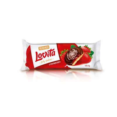 ROSHEN Lovita Piskótatallér Epres ízesítésű 135g ROSHEN Lovita Piskótatallér Epres ízesítésű 135g