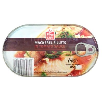 Fine Life makrélafilé paradicsomszószban 170g Fine Life makrélafilé paradicsomszószban 170g