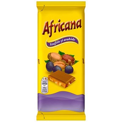 Africana mogyorós-mazsolás csokoládé 80 g